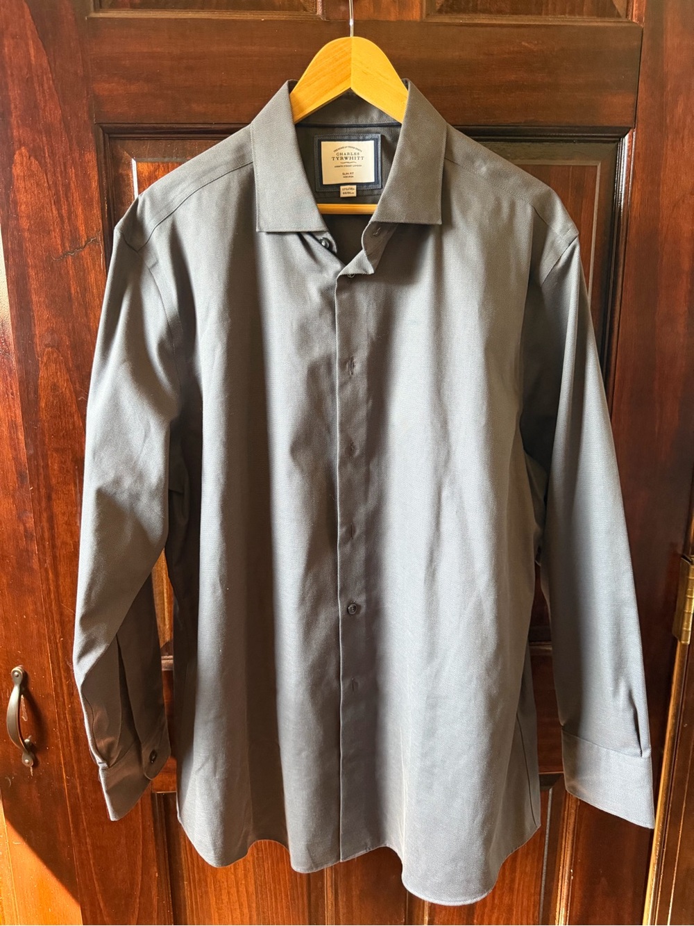 Men's Button-Up Shirt in Charcoal Gray